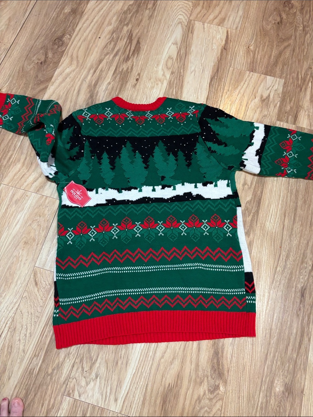 Men's XL Christmas Ugly Green & Red Holiday Reindeer Sweater - Picture 11 of 11